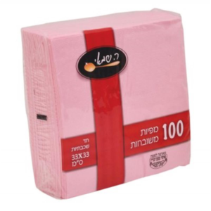 חבי' 100 מפיות צבעוני - ורודכתוםקרם